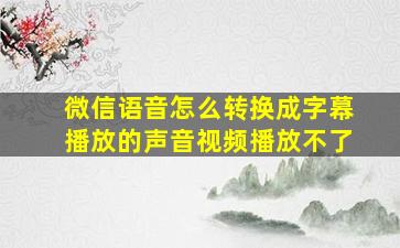 微信语音怎么转换成字幕播放的声音视频播放不了