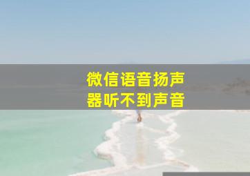 微信语音扬声器听不到声音