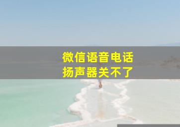 微信语音电话扬声器关不了