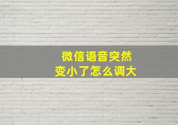 微信语音突然变小了怎么调大