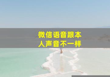 微信语音跟本人声音不一样