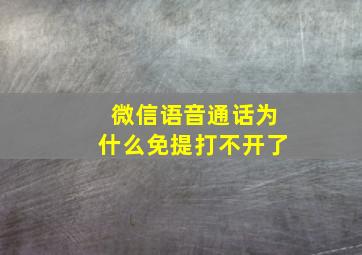 微信语音通话为什么免提打不开了