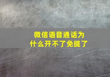 微信语音通话为什么开不了免提了