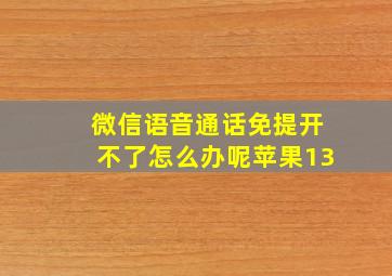 微信语音通话免提开不了怎么办呢苹果13