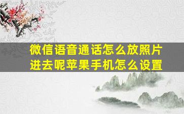 微信语音通话怎么放照片进去呢苹果手机怎么设置