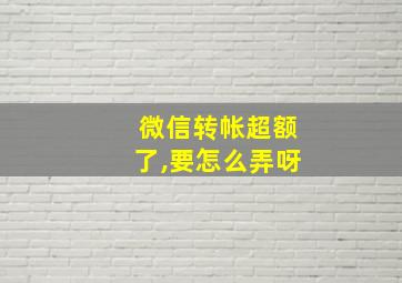 微信转帐超额了,要怎么弄呀