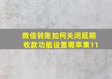 微信转账如何关闭延期收款功能设置呢苹果11