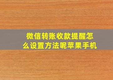 微信转账收款提醒怎么设置方法呢苹果手机