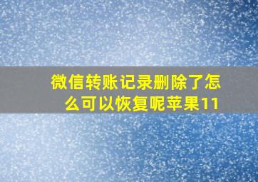 微信转账记录删除了怎么可以恢复呢苹果11