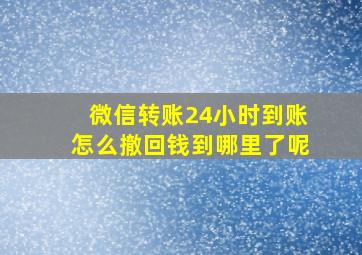 微信转账24小时到账怎么撤回钱到哪里了呢