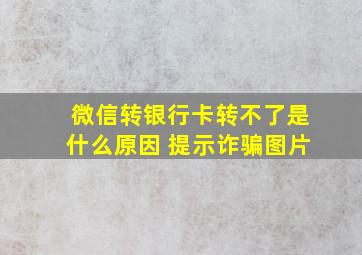 微信转银行卡转不了是什么原因 提示诈骗图片