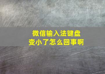 微信输入法键盘变小了怎么回事啊