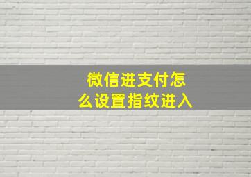 微信进支付怎么设置指纹进入