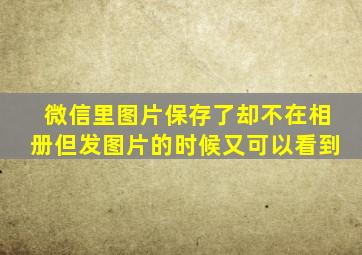 微信里图片保存了却不在相册但发图片的时候又可以看到