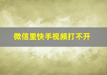 微信里快手视频打不开