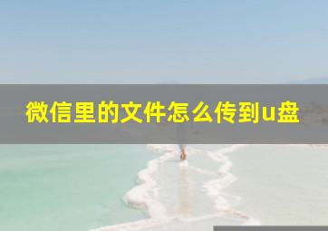 微信里的文件怎么传到u盘