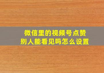 微信里的视频号点赞别人能看见吗怎么设置