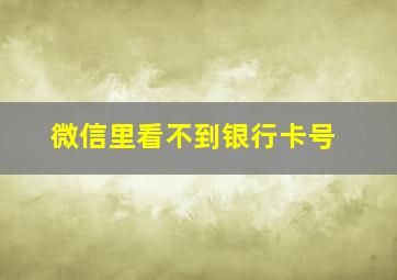 微信里看不到银行卡号