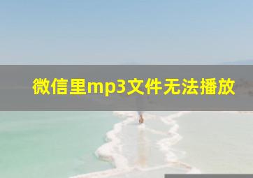 微信里mp3文件无法播放