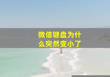 微信键盘为什么突然变小了