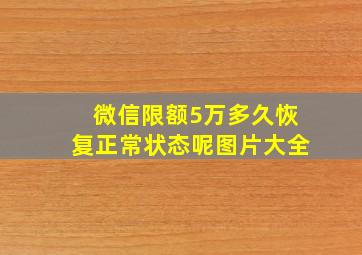 微信限额5万多久恢复正常状态呢图片大全