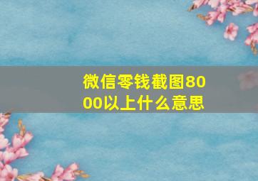 微信零钱截图8000以上什么意思