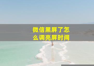 微信黑屏了怎么调亮屏时间