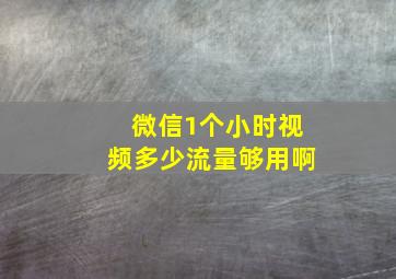 微信1个小时视频多少流量够用啊