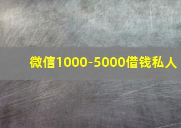 微信1000-5000借钱私人