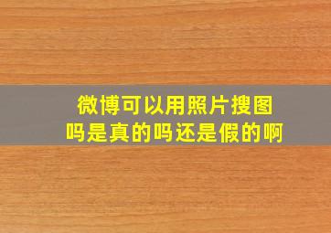 微博可以用照片搜图吗是真的吗还是假的啊