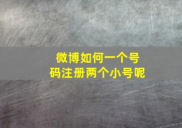 微博如何一个号码注册两个小号呢