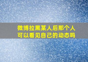 微博拉黑某人后那个人可以看见自己的动态吗