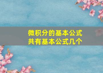 微积分的基本公式共有基本公式几个