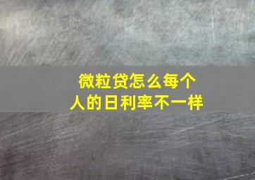 微粒贷怎么每个人的日利率不一样