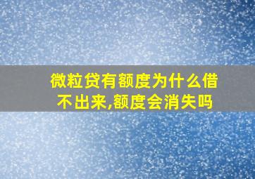 微粒贷有额度为什么借不出来,额度会消失吗