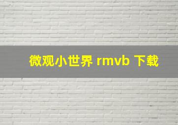 微观小世界 rmvb 下载