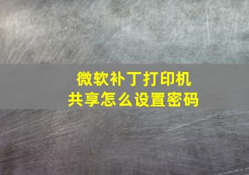 微软补丁打印机共享怎么设置密码