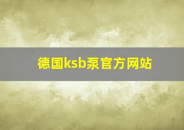 德国ksb泵官方网站