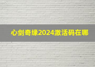 心剑奇缘2024激活码在哪