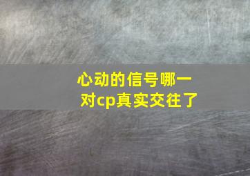 心动的信号哪一对cp真实交往了