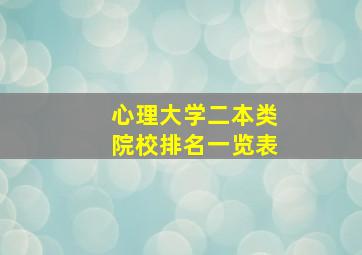 心理大学二本类院校排名一览表