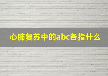 心肺复苏中的abc各指什么