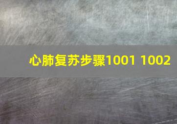 心肺复苏步骤1001 1002