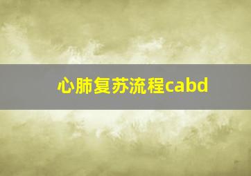 心肺复苏流程cabd