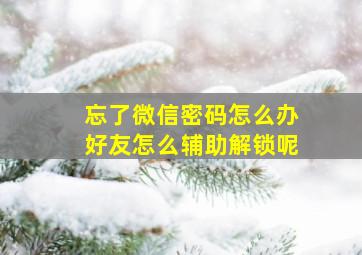 忘了微信密码怎么办好友怎么辅助解锁呢