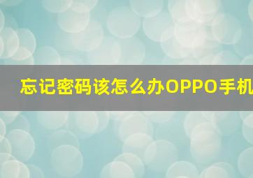 忘记密码该怎么办OPPO手机