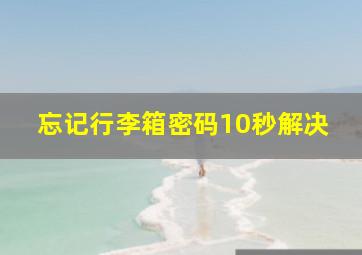 忘记行李箱密码10秒解决