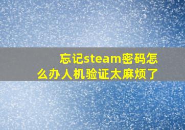 忘记steam密码怎么办人机验证太麻烦了