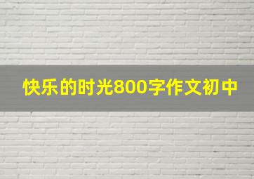 快乐的时光800字作文初中