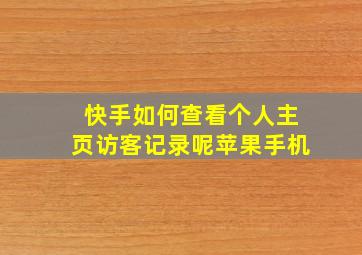 快手如何查看个人主页访客记录呢苹果手机